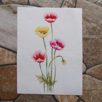 1pc Tela De Algodón Tejida a Mano Con Pintura Al Acuarela Flor DIY Decorativa Y Patchwork Tela Tejida a Mano Antideslizante Para Manualidades - details 3