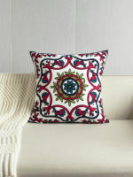 Funda De Cojín Decorativa Étnica Bohemia Bordada Para Sofa Y Sala De Estar 100% Poliéster Cuadrada Estilo De Trenzado - details 1