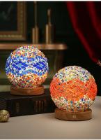 Lámpara De Mesa LED USB Estilo Bohemio Con Vidrio Tatuado Iluminación Cálida Para Decoración De Hogar Barra Dormitorio - details 9