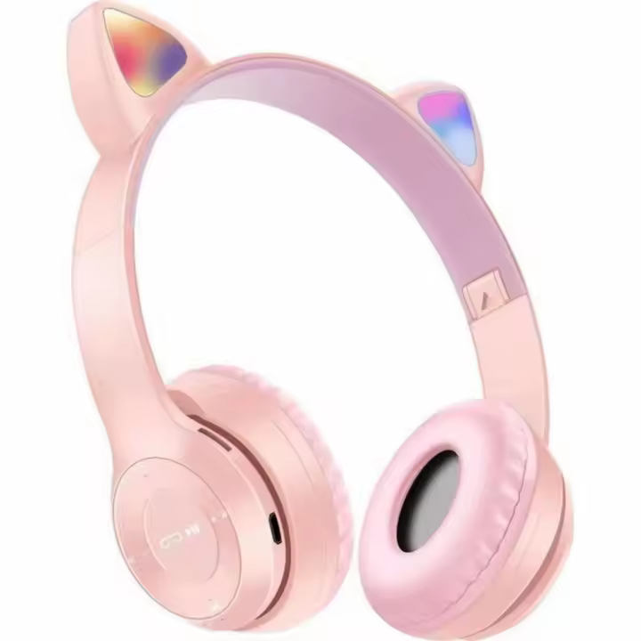 Auriculares de Gato con Luz LED Compatible con Tarjeta TF Conexión Bluetooth y por cable - 1
