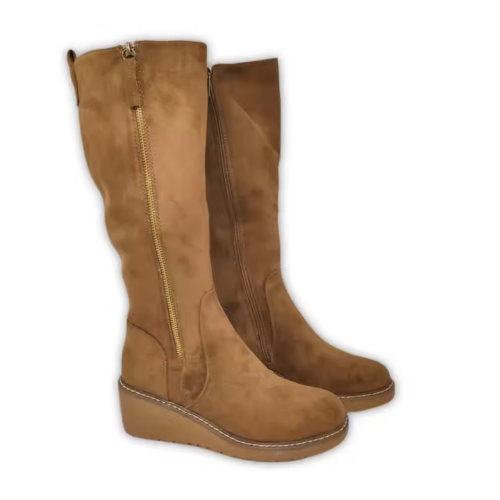 BOTA ALTA TAUPE CON CUÑA - 1