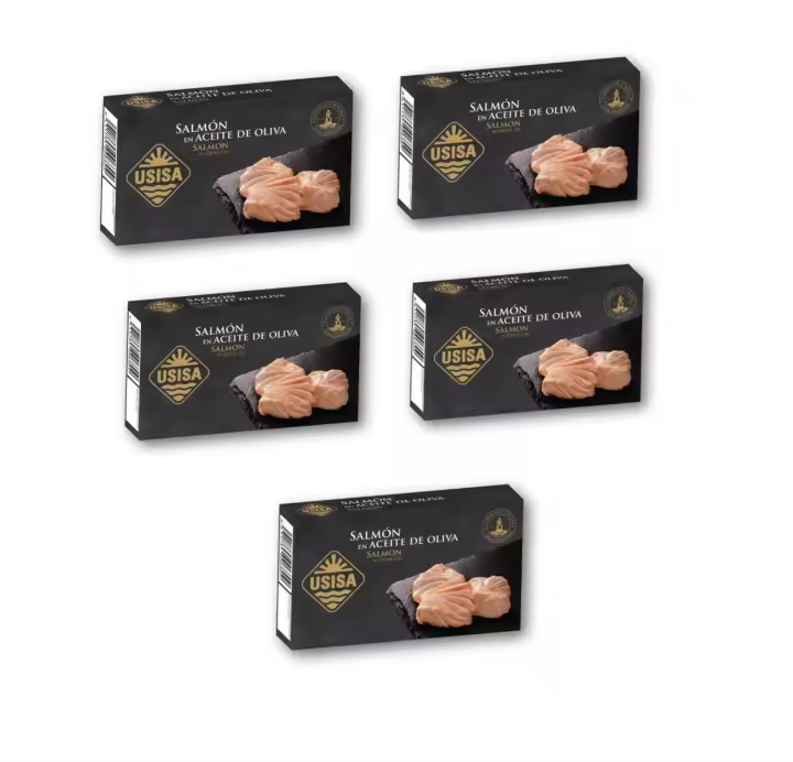 5 unidades - Salmón en aceite de oliva USISA  60gr. - 1
