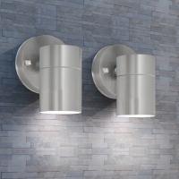 vidaXL 2x Lámparas de Pared Exterior Acero Inoxidable Luz Descendente Color Negro,  Plateado, y mas - details 1