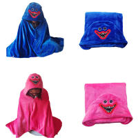 Poppy Playtime Huggy Wuggy Theme Kids Hooded Plush Blanket Cape Blue - details 1