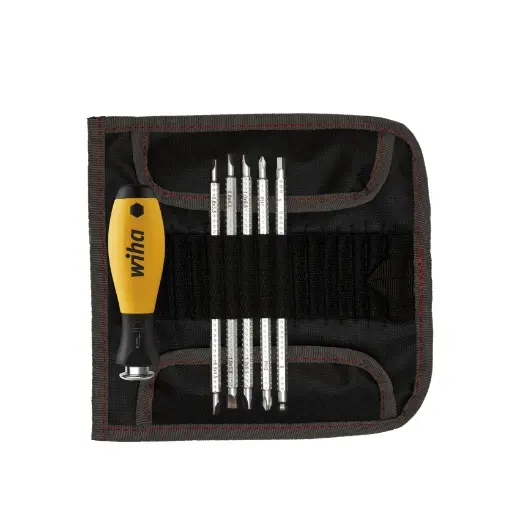 Wiha Juego de Destornilladores con Varillas Intercambiables SYSTEM 6 ESD en Surtido, de 7 Unid., Incl. Bolsa Enrollable (31497) - 1