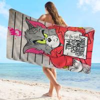 Toalla De Playa Curtoon T-Tom Y J-Jerry Microfibra Absorbente Rápida Secado Suave Yoga Natación Resort Montañismo Tamaño 76x182 Cm - details 7