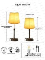 Lámpara De Mesa Recargable Sin Cable LED Para Luz Nocturna Toque Dimmable Sin Etapas Portátil Para Barra Restaurante Camping - details 3