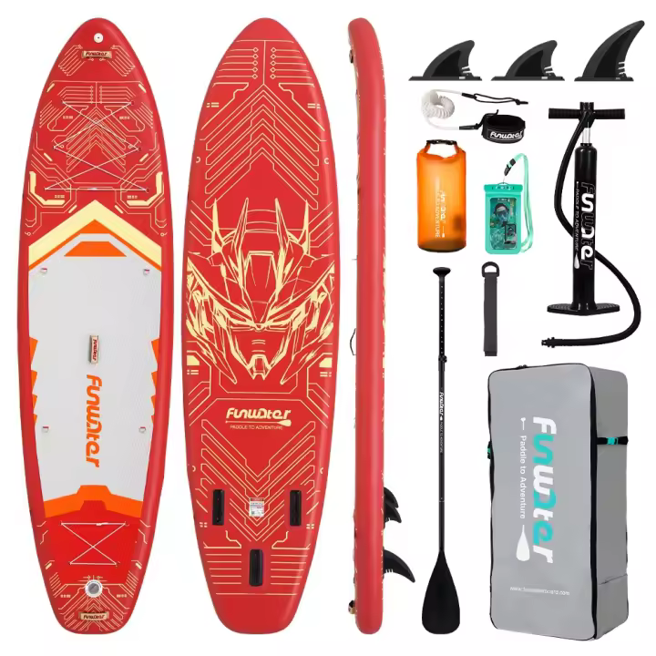 Tabla Paddle Surf Hinchable de Remo Inflable de pie FunWater Sup Inflable de 15cm de Grosor para Todos los Niveles de Habilidad, Paleta Ajustable, Funda Impermeable para teléfono móvil , Tabla de Remo Inflable para jóvenes y Adultos 335*83*15cm - 1