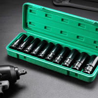 Juego De Destornilladores De Impacto 6 Puntos 10 Piezas Tamaños Métricos 8-24mm/10-24mm Acero Carbono Con Caja De Almacenamiento Dura 1/2 Pulgada - details 0