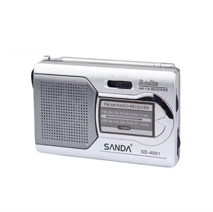 Radios Portátiles De Onda Corta Sd-4001 Universal Slim Am/Fm Mini Radio Estéreo Altavoces Receptor Reproductor De Música Con Altavoz Incorporado Y Antena TelescópicaRadios Portátiles De Onda Corta Sd-4001 Universal Slim Am/Fm Mini Radio Estéreo Altavoces - 1