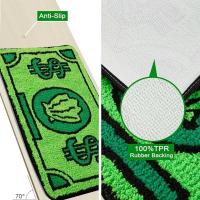 Alfombra De Pie Con Dibujos De Dólares Vikama En Color Verde Antideslizante Para Dormitorio Y Sala De Estar Estilo Europeo Y Americano Tejida Mecánicamente De Poliéster - details 5