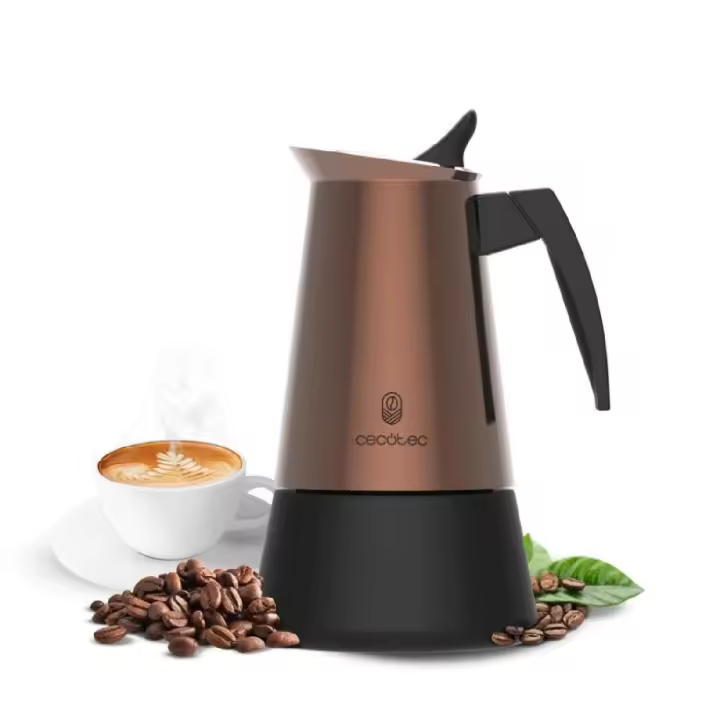 Cecotec Cafetera Italiana Piccolina 900 Red. 450ml, 10 Tazas de Café, Acero Inoxidable, Apta Todas Superficies, Filtro Premium - 1