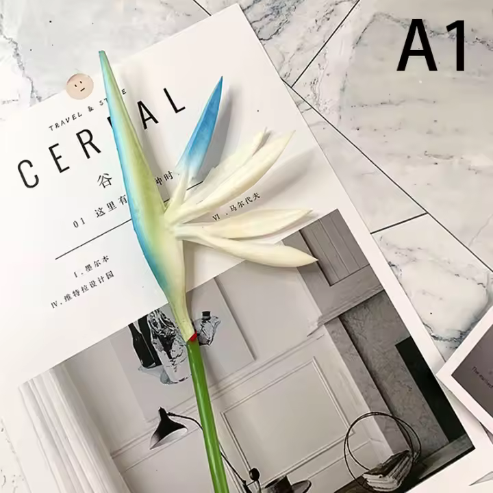 Flor Artificial De Bird of Paradise Strelitzia Planta Falsa Con Peso Largo Para Decoración De Fiesta En Casa Y Tema DIY - 1