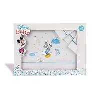 Interbaby juego de sábanas de cuna algodón 3 piezas 120x60 MICKEY de DISNEY BLANCO/AZUL - details 1