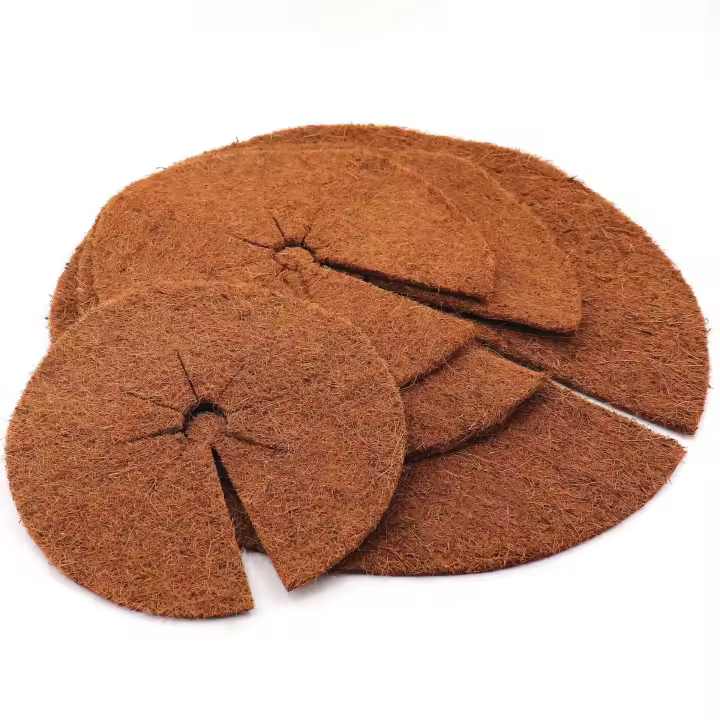 4 discos mulching de coco estera de fibra de coco de 60 cm estera protectora de plantas de fibra de coco coco - 1
