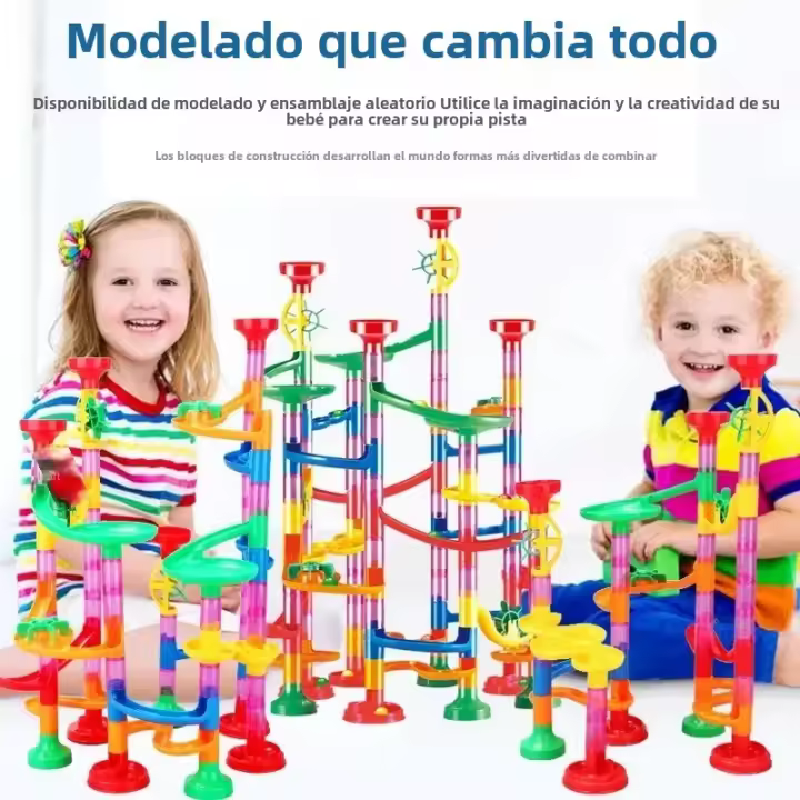 Juego De Construcción DIY Bloques De Carril Para Bolas De Marfil Camino 3D Juguete De Rollo De Bola Para Niños Regalo De Navidad - 1