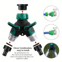 Conector De Repartidor De Manguera Bidireccional 3/4 Pulgada Para Riego De Jardín Y Agua De Grifo 1/2 Splitter Doble Paso - details 3