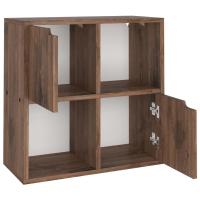 vidaXL Estantería de madera de ingeniería 60x27,5x59,5cm roble sonoma gris, Roble ahumado, Marrón roble Mueble Almacenaje Estantería para Oficina, Estudio, Dormitorio Estantería/Librería/ mueble de Almacenamiento - details 0