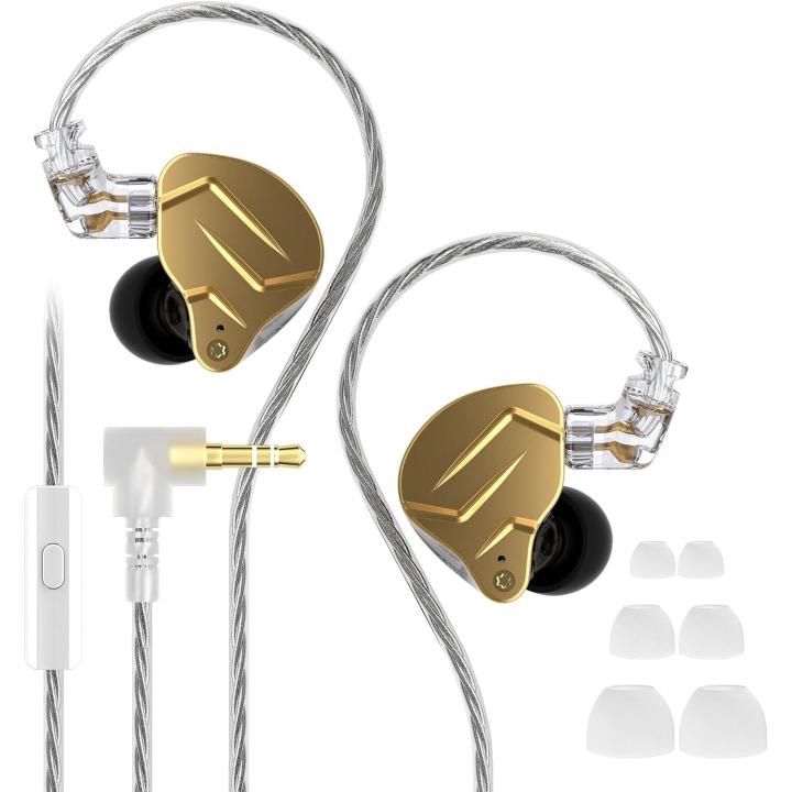 G.K KZ ZSN Pro X Auriculares metalicos 1BA+1DD Tecnologia híbrida Auriculares de Bajos de Alta fidelidad en Auriculares con Monitor de oido Audífonos Deportivos con cancelacion de Ruido(Con Mic,Oro)