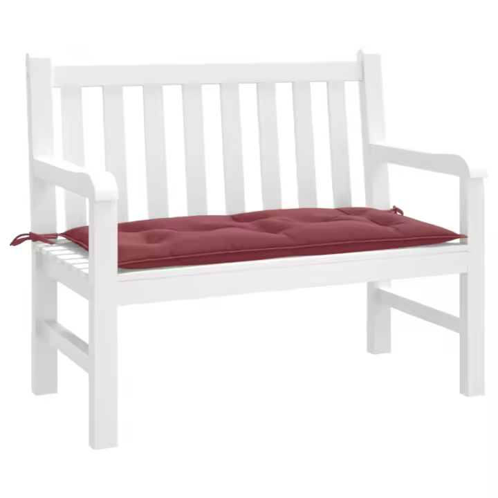 vidaXL Cojín para banco de jardín tela rojo tinto melange 100x50x7 cm - 1