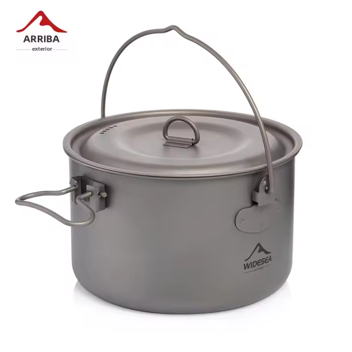 Juego De Cocina De Camping Widesea En Titanio Cañón De Turismo Para Pícnic Y Trekking Exterior Con Capacidad De 1.3L Para 1-2 Usuarias - 1