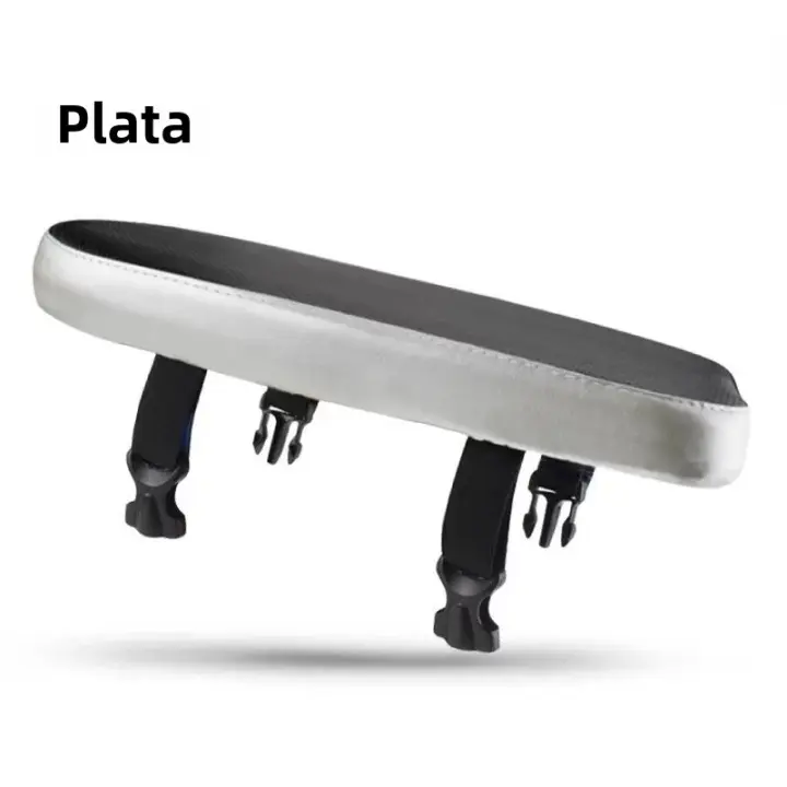 Almohadilla De Asiento Trasero Para Bicicleta Montaña Con Escaño Adecuada Para Niños Cómoda Y Duradera Tamaño 30x5x4cm Material De Cuero Negro Y Plateado - 1