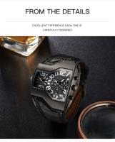 Reloj De Cuarzo Para Hombre Oulm Marca De Lujo Muestra De Tiempo Doble Correa De Serpiente Deportivo Casual Resistente Al Choque Con Marcadores Arábigos Y Cierre De Hebilla - details 7