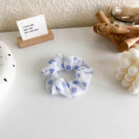 Set De Cinturones Elásticos Para El Cabello En Azul Y Blanco Con Estilos Chequered Polka Dot Floral Y Plisados Para Niñas Adecuado Para Moños Y Travadas - details 10