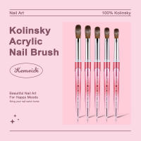 Pincel De Acrílico Kolinsky Sable Para Manicura Y Dibujo En Uv Gel Carving Pincel Crimpado Para Polvo Líquido Herramientas De Arte Hot Pink - details 1