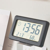 Reloj Digital Mini Portátil Con Mostrador LED Y Display De Temperatura Y Humedad Reloj De Alarma Delgado Y Pequeño - details 1