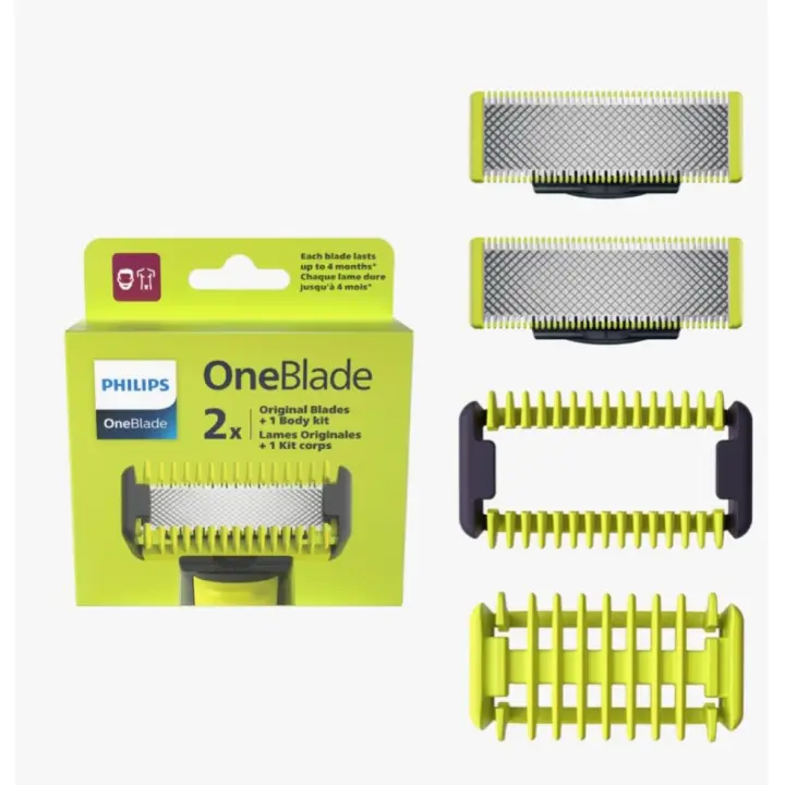Philips OneBlade Original Kit de Recambio Para Maquina de Afeitar 1 Accesorio Rostro y 1 Accesorio para Cuerpo - 1
