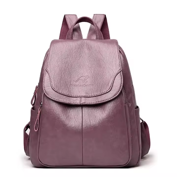 Mochilas de cuero para Mujer bolsos de hombro femeninos Vintage bolsos de viaje casuales Mochilas escolares 9 colores - 1