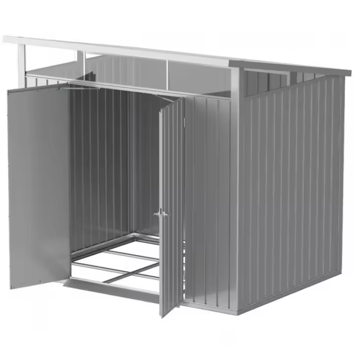 Casa de metal paladio Duramax 8 'x 6' de dos entradas 209x249x231 cm color gris - 1