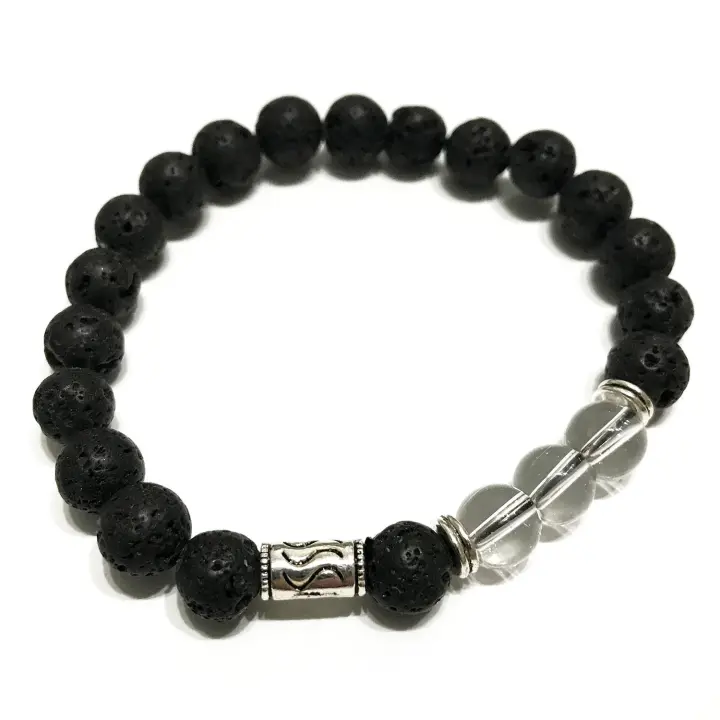 Pulsera de Piedra de Lava - Tribal - Cuarzo de Roca - 1