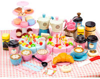 Juego De Comida Para Niñas Set De Té De Cocina Simulación De Pastel Y Café Juguete De Cocina Para Niños Juego De Casa De Juguetes Regalos De Cumpleaños - details 0