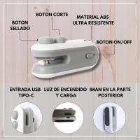 Mini Sellador de Bolsas - Sellador tÃ©Rmico portátil recargable 2 en 1 Para bolsas de plástico de apperitivos y almacenamiento de - details 2