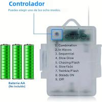 Luz De Paraguas LED 104 Luces Con Control Remoto 8 Modos Operación Por Batería Impermeable Para Decoración De Patio Jardín Courtyard - details 2