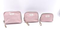 Bagsgarden Neceser de 3 piezas impermeable con rayas, adecuado para cosméticos, bolsa de viaje y gran capacidad de almacenamiento - details 1