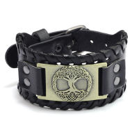 Pulsera Vikinga De Moda Con Encanto De Runas Nórdicas Y Compas Pulsera De Cuero Tejido Para Hombres Joyería De Moda Para Fiesta - details 36