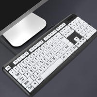 Teclado Para Visión Baja Negro Con Teclas De Impresión Gruesa Y Teclado Conexión USB Cableado Para Ancianos 104 Teclas - details 2