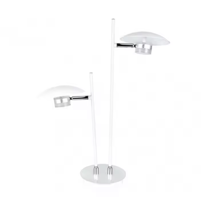 Lámpara de Mesa FABRILAMP Sobremesa Ciudad Del Cabo 2l 12w 4000k Blanc/Plata 52x32x15 Cm 1080 Lm Dirigible y Orientable - Diseño Moderno - 1
