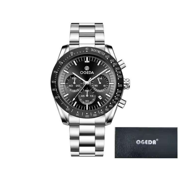 Reloj De Cuarzo Retro Clásico Para Hombres Odeda Design 2024 45mm 30m Impermeable Deportivo Y De Negocios Con Cierre De Plegar Y Seguridad - 1