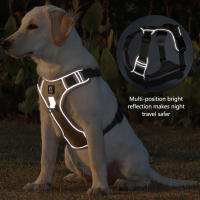 Harnés Reflectante Para Perros Medianos Y Grandes Collar Labrador De Tela De Oxford Ajustable Para Entrenamiento Y Caminar - details 0