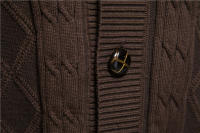 AIOPESON Cardigan De Algodón Argyle Para Hombre Estilo Casual Monosílabo De Color Sólido Moda De Invierno Chaqueta De Negocios Para Hombre - details 10