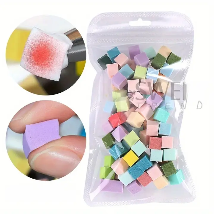 Kit De Dibujo Y Pintura Para Uñas 100pcs Con Esponjas De Arco Iris Y Herramienta De Estampado Ombre Delineador De Pies Colorido Suave Para Arte De Uñas DIY - 1