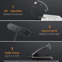 Lámpara De Pared Recargable 5 Velocidades Ajustables Con Control Remoto Rotación De 360 Grados Tiempo De Uso Completo 4-6H Luz De Libro LIQI - details 1