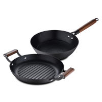 Set de wok y asador redondo de MasterPRO de hierro prensado 24 cm - Odin - details 0