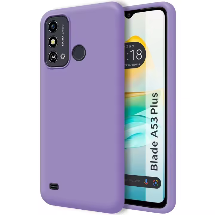 Funda Silicona Líquida Ultra Suave para Zte Blade A53 Plus color Morada - 1