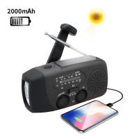 Radio De Mano Con LED Y Alerta Meteorológica AM/FM NOAA Portátil Generador Solar Con Dynamo Y 2000mAh Para Emergencias - details 6