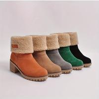 Botas De Nieve Para Mujer Invierno Cómodas Talla Grande 36-43 Cuero Sintético Lining De Peluche Corta Botas De Piel Acolchadas Casual - details 1